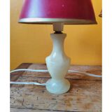 Beige marbled stone lamp - small alabaster lamp