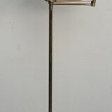 brass floor lamp with articulated reading arm 1970 and its red lampshade