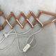 Wooden accordion wall lamp vintage 1960