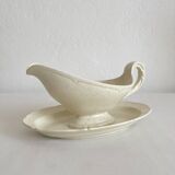 Old sauce boat in Montereau earthenware ironstone