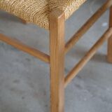 Set of 10 dining chairs in pine with sea grass seats, Danish design from the mid-20th century.