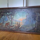 Very large painting - Animal Fresco & African Landscape - 1930