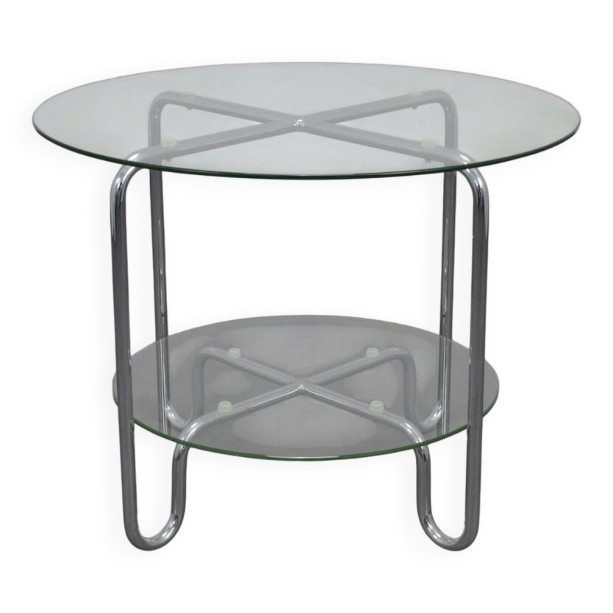 Tubular frame coffee table in Bauhaus style, 1980s