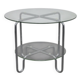 Tubular frame coffee table in Bauhaus style, 1980s