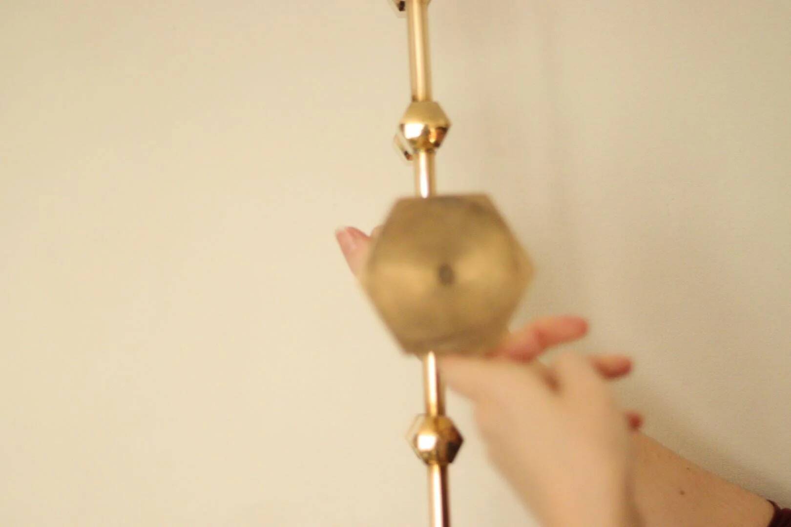 Swedish brass five arm candelabra by Gusum