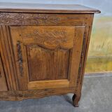 Low Norman sideboard carved in 19th century oak