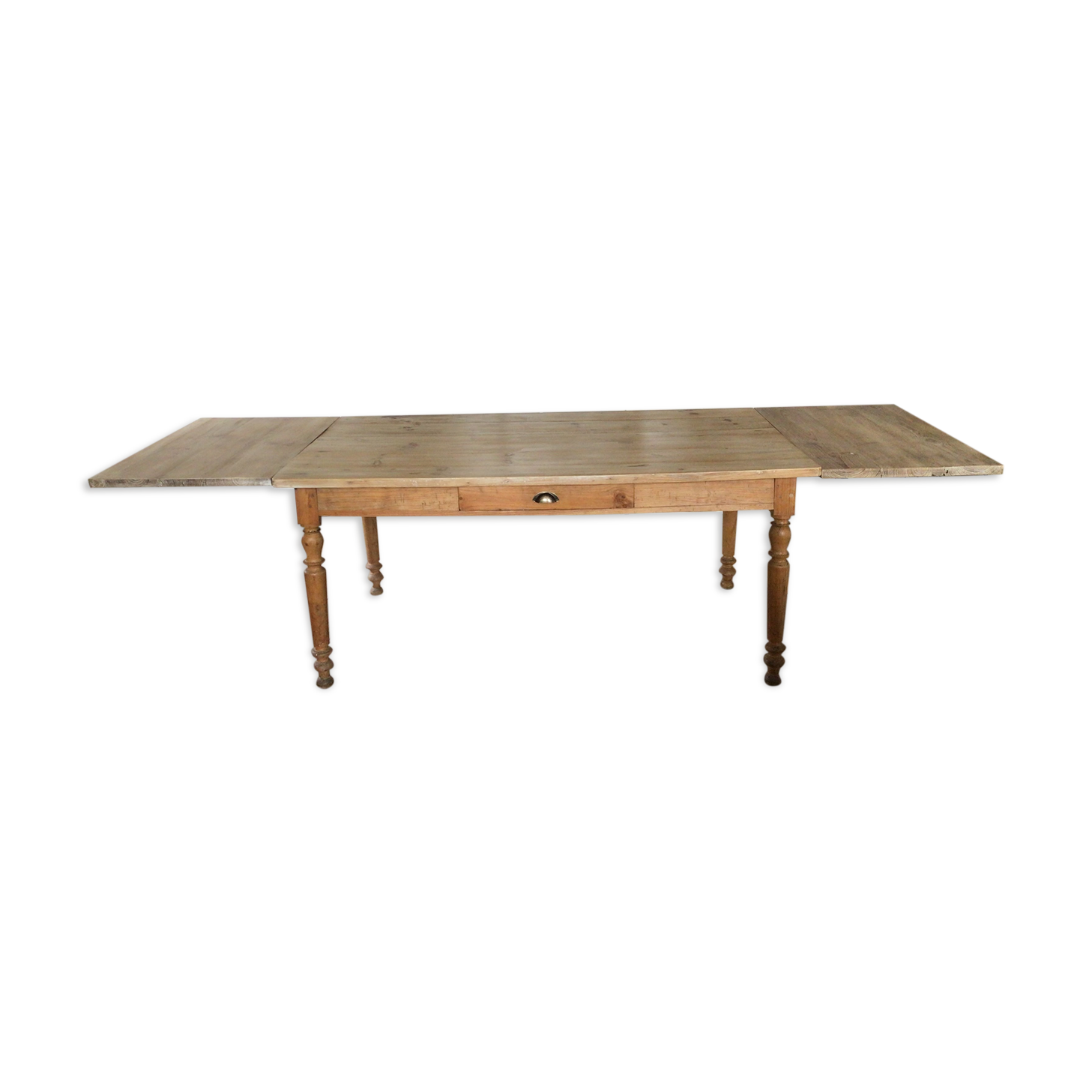 Nineteenth century farmhouse table in fir with extensions