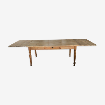 Nineteenth century farmhouse table in fir with extensions