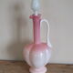 Pink and white opaline ewer