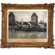 Ancienne gravure Les Deux tours signée Dauphin début XXème
