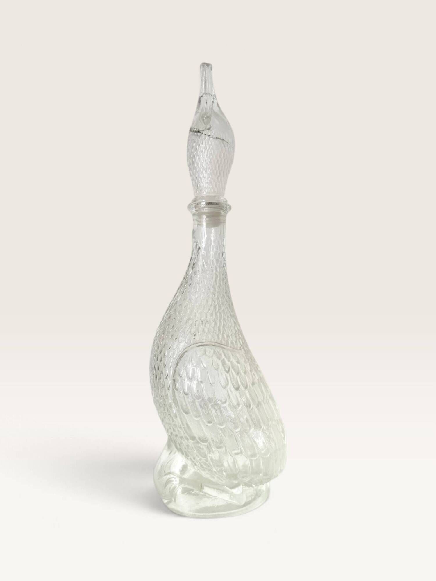 Moulded glass duck carafe