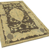 1970s handwoven decorative anatolian beige carpet 131 cm x 234 cm