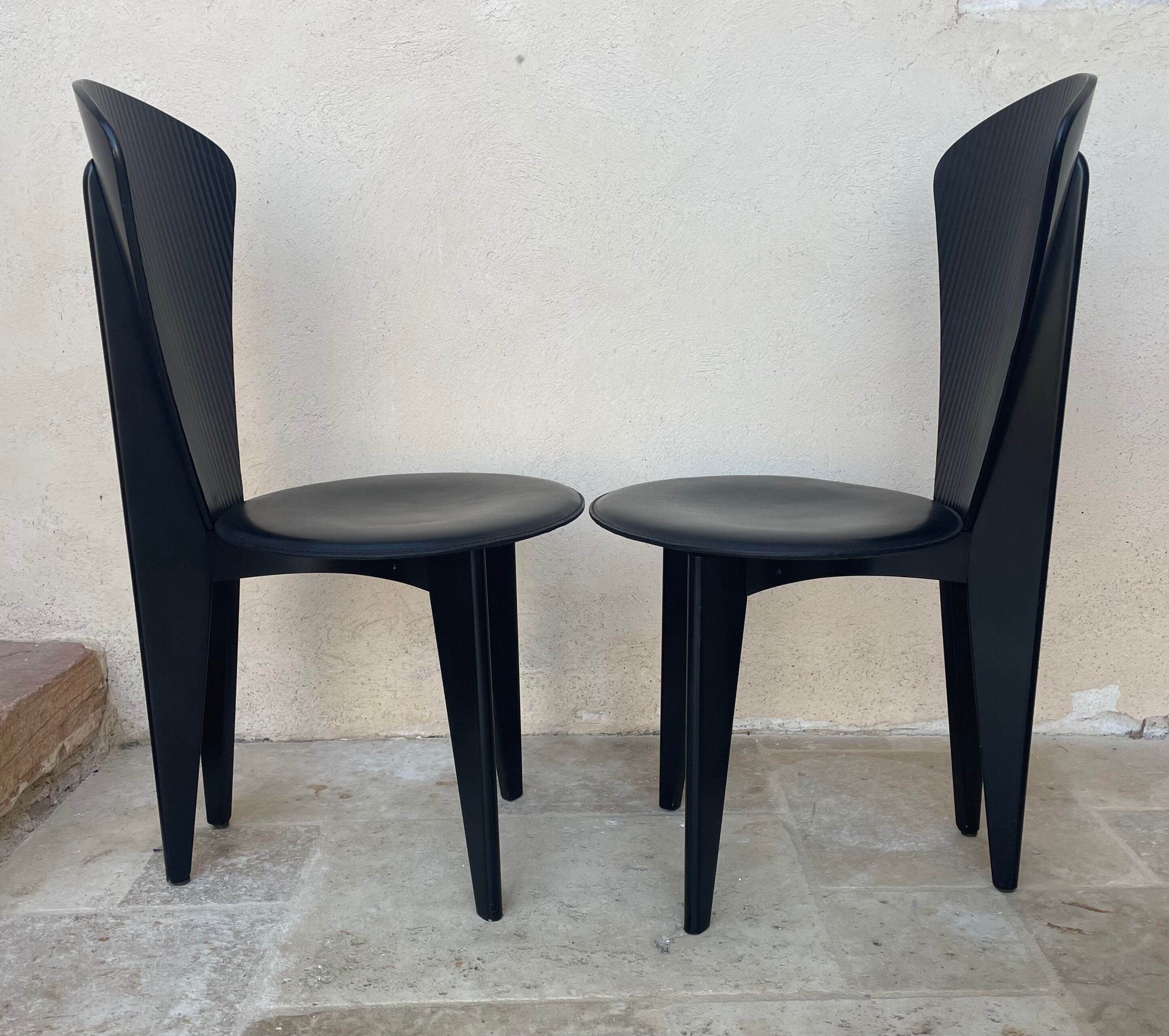 Pair of Calligaris chairs from the 1980s.