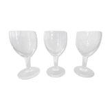 Set of 3 white wine glasses in cut glass