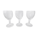 Set de 3 verres à vin blanc en verre taillé