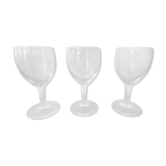 Set de 3 verres à vin blanc en verre taillé