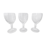 Set of 3 white wine glasses in cut glass