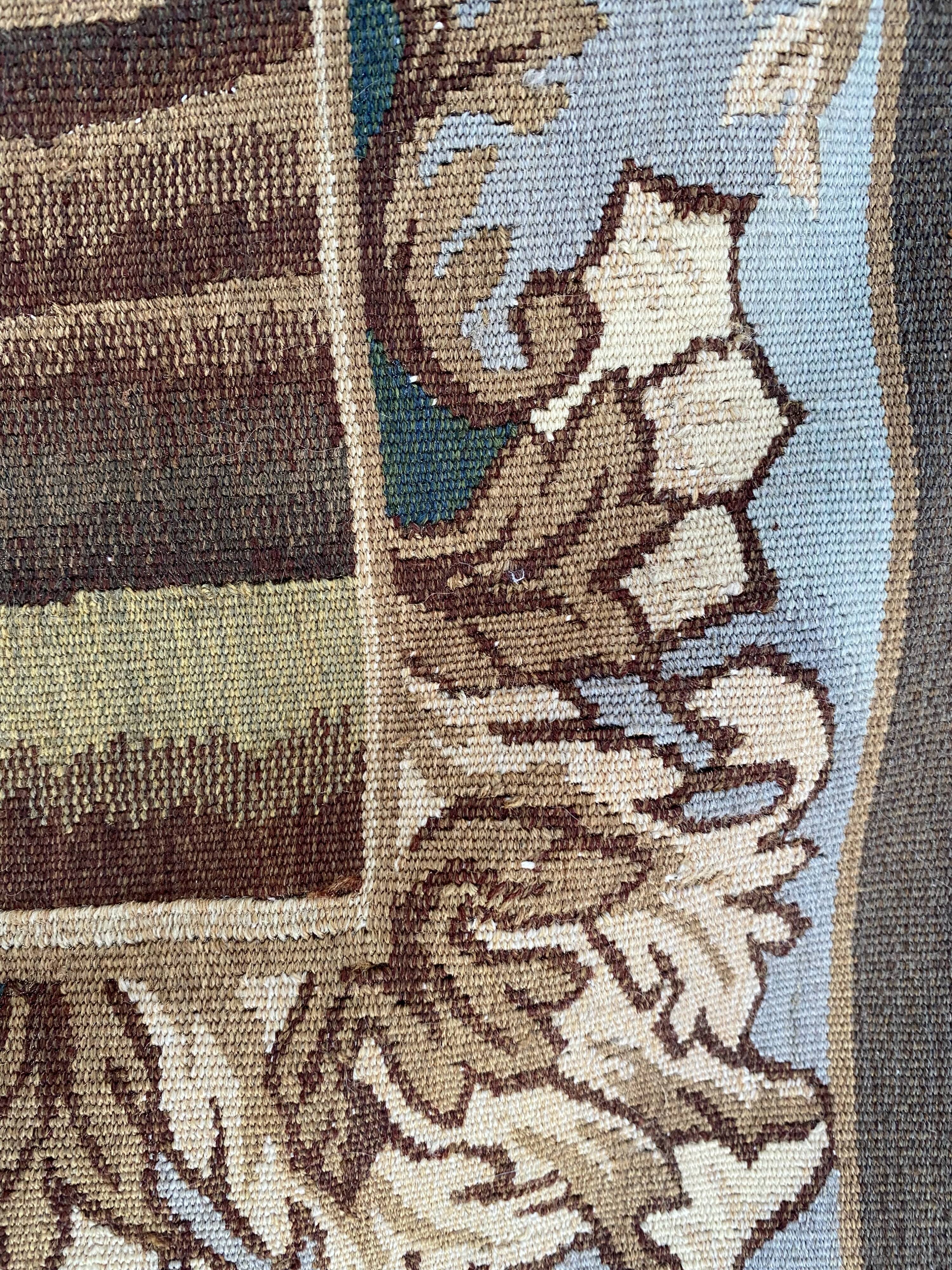 Handmade aubusson vintage tapestry 116x149 cm
