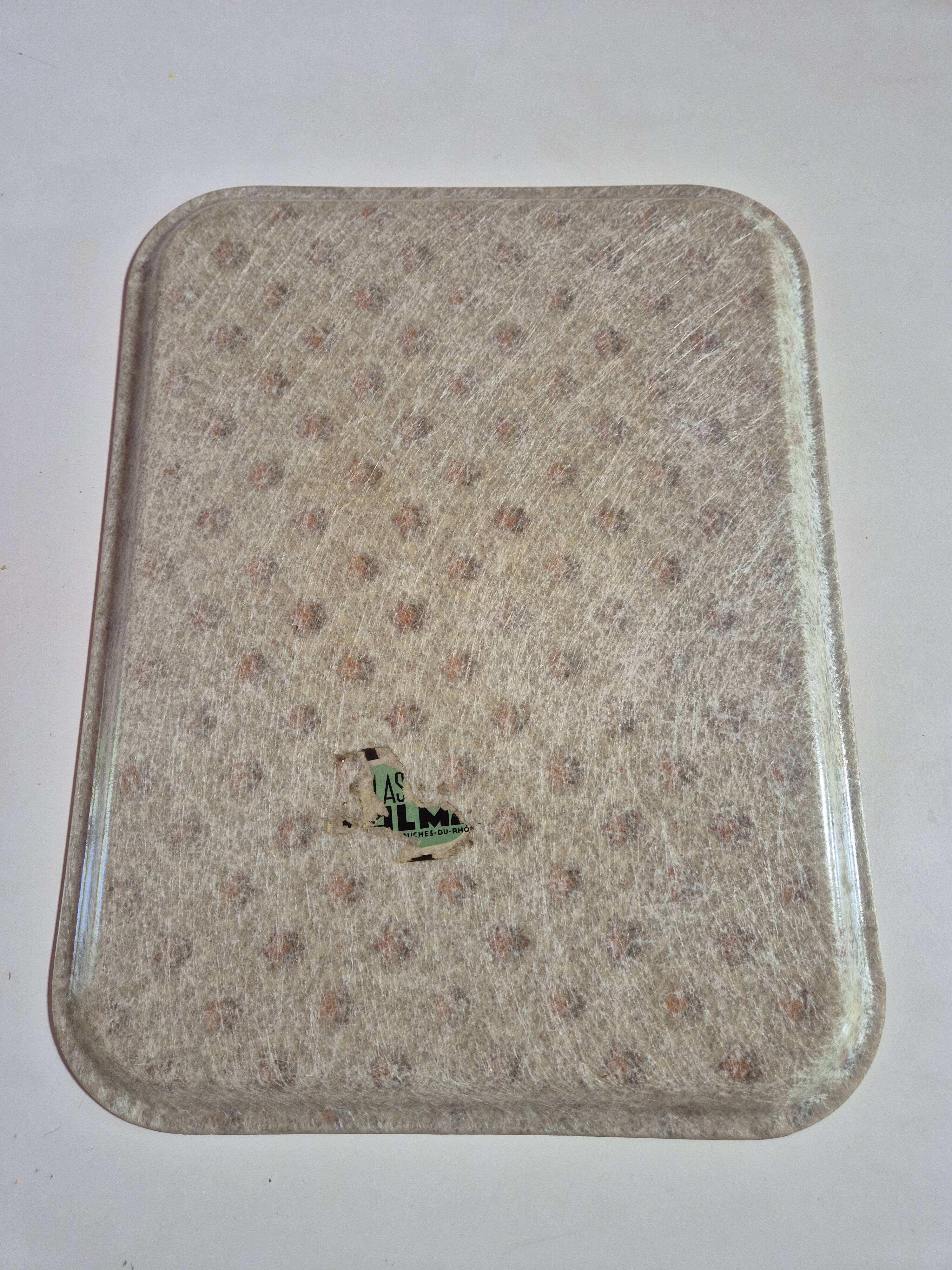 vintage tray from the 70s, brown orange design
