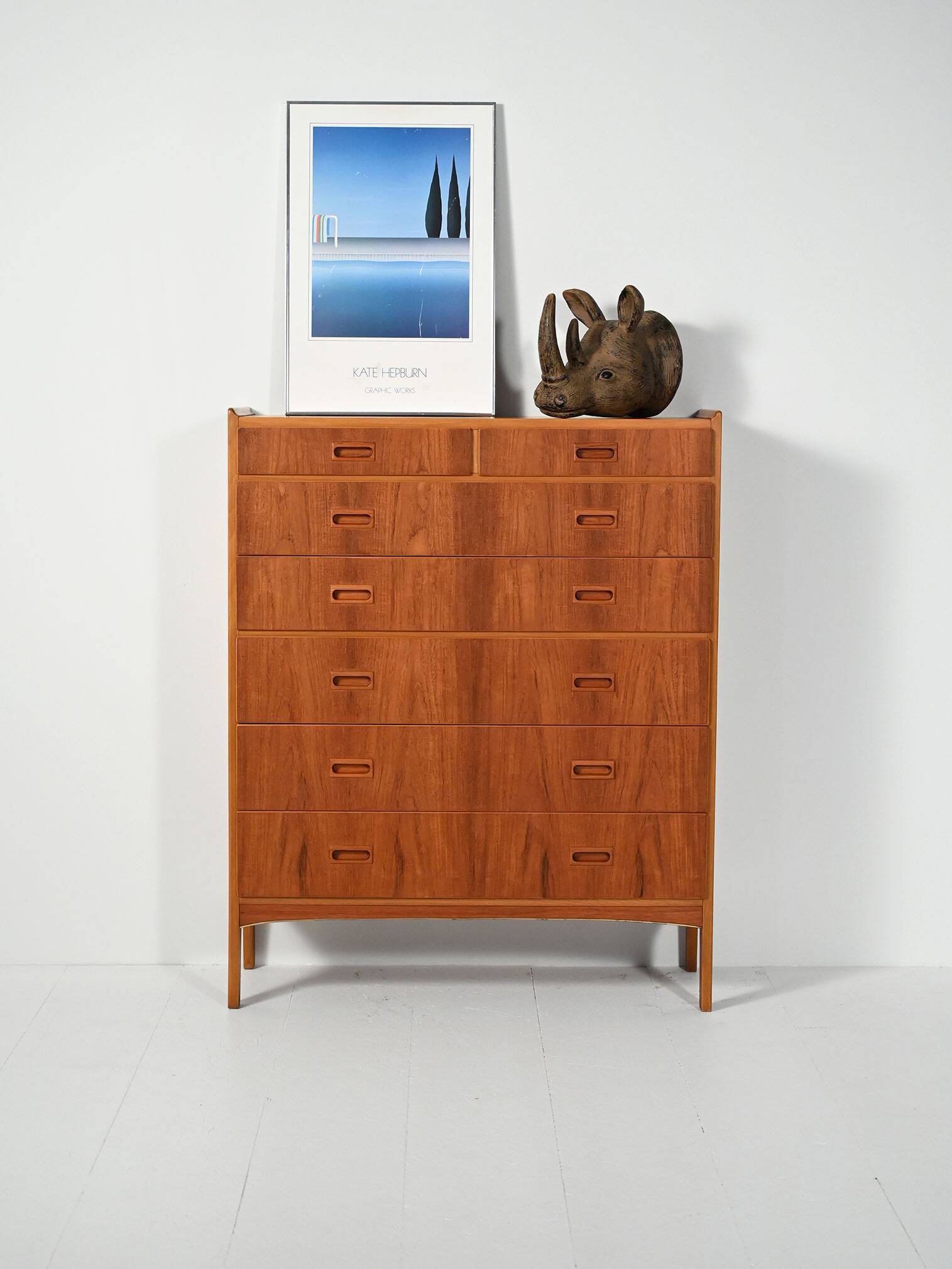 Swedish teak tallboy by Treman