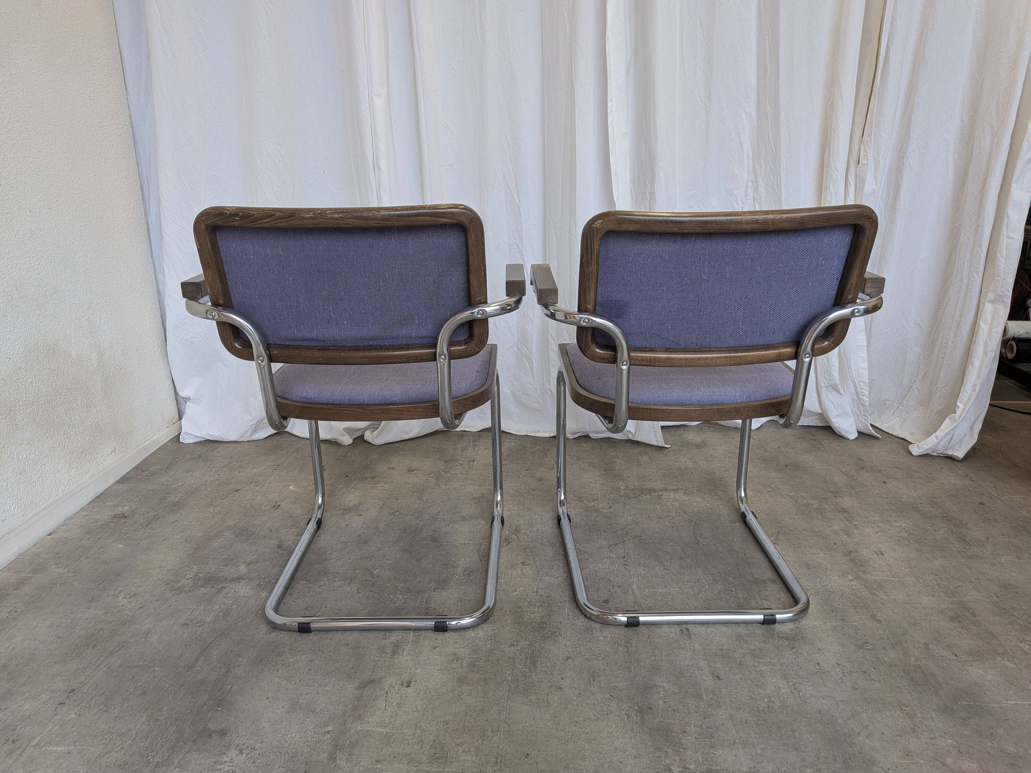 Set of 2 Vintage Office Purple Cesca Style Armchair / Stol Kamnik Yugo