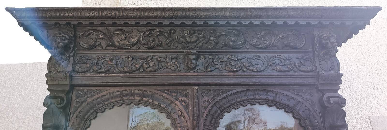 19th Century Oak Renaissance Library Buffet