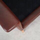 Brown leather sofa, Danish design, 1960s