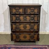 1950s English oak chest of drawers