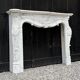 Louis XV style fireplace in Carrara marble, circa 1980.