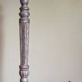 Foot of lamp turned wood carved patina old nineteenth
