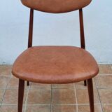 Scandinavian style chair in teak and leather, 1960s
