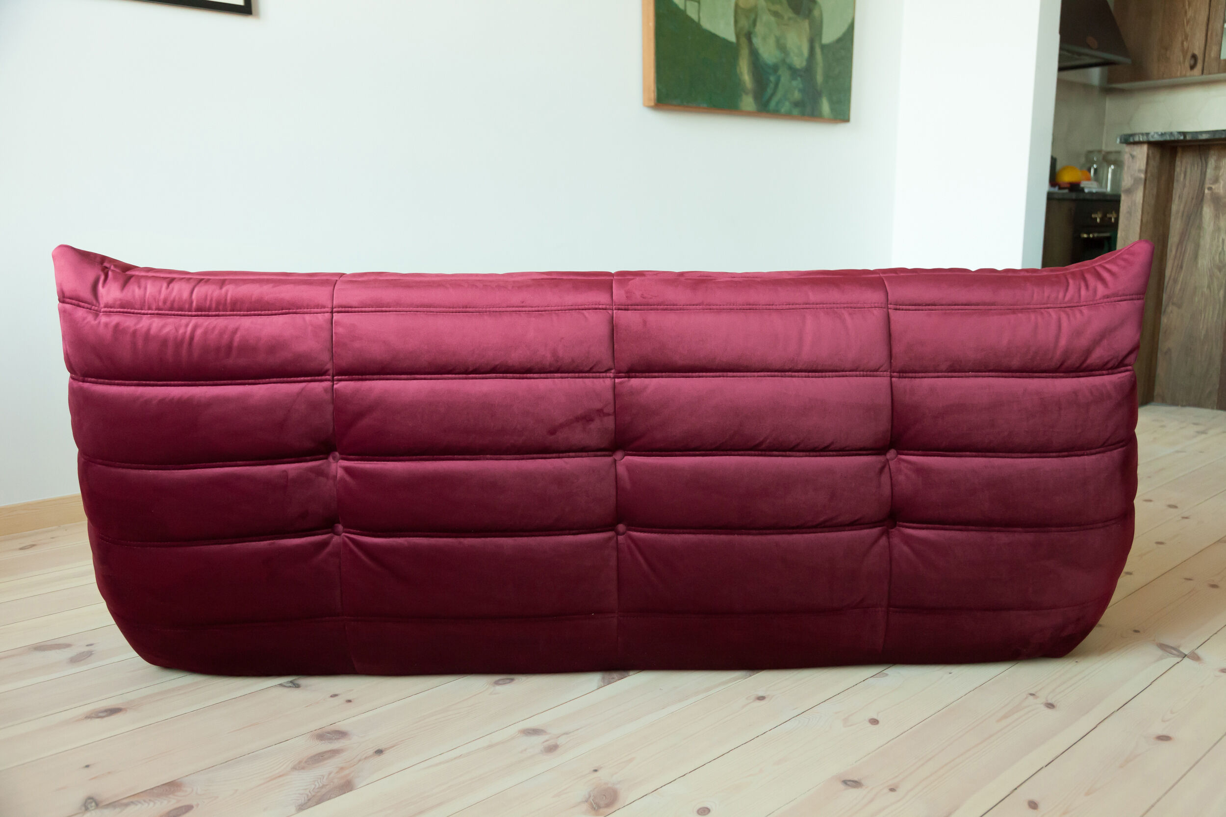 Sofa Chair and ottoman in Velvet designed by Michel Ducaroy 1973