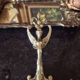 Large bronze hand candle holder