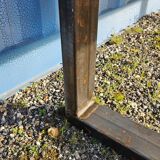 Industrial teak and metal table