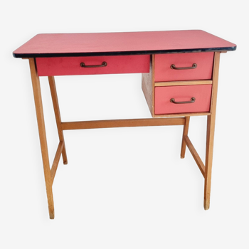 60's wooden and red children's desk