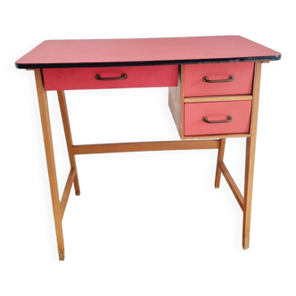 60's wooden and red children's desk