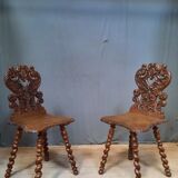 Pair of escabelle chair