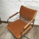 Chaise de bureau pivotante restaurée velours ocre