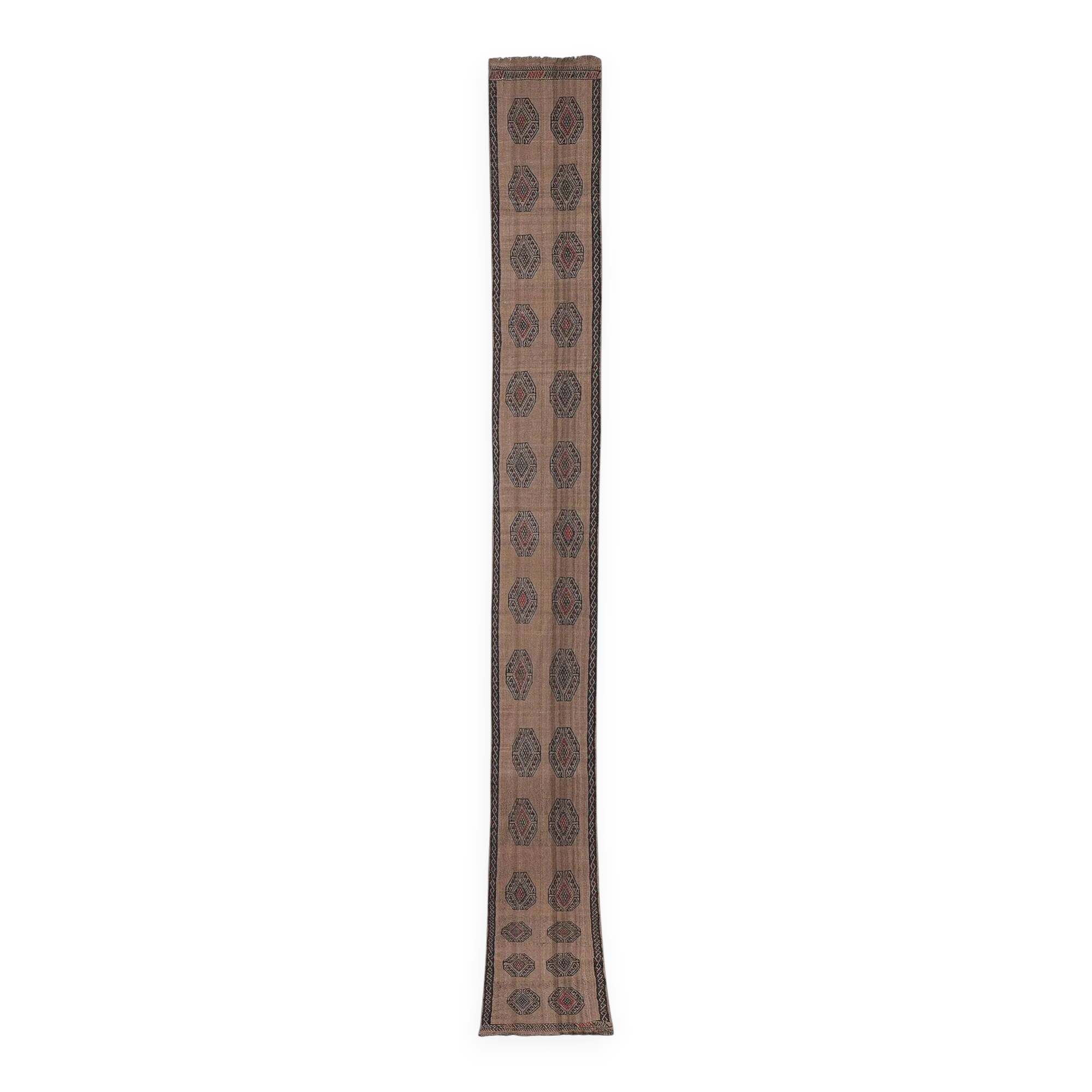 Vintage Turkish hallway rug 42x402 cm