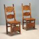 Pair of Baroque chairs in walnut - Italy 18th century