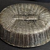20th century braided silver metal bread basket
