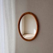 Miroir ovale en pin Glasmaster Markaryd Suède années 1970