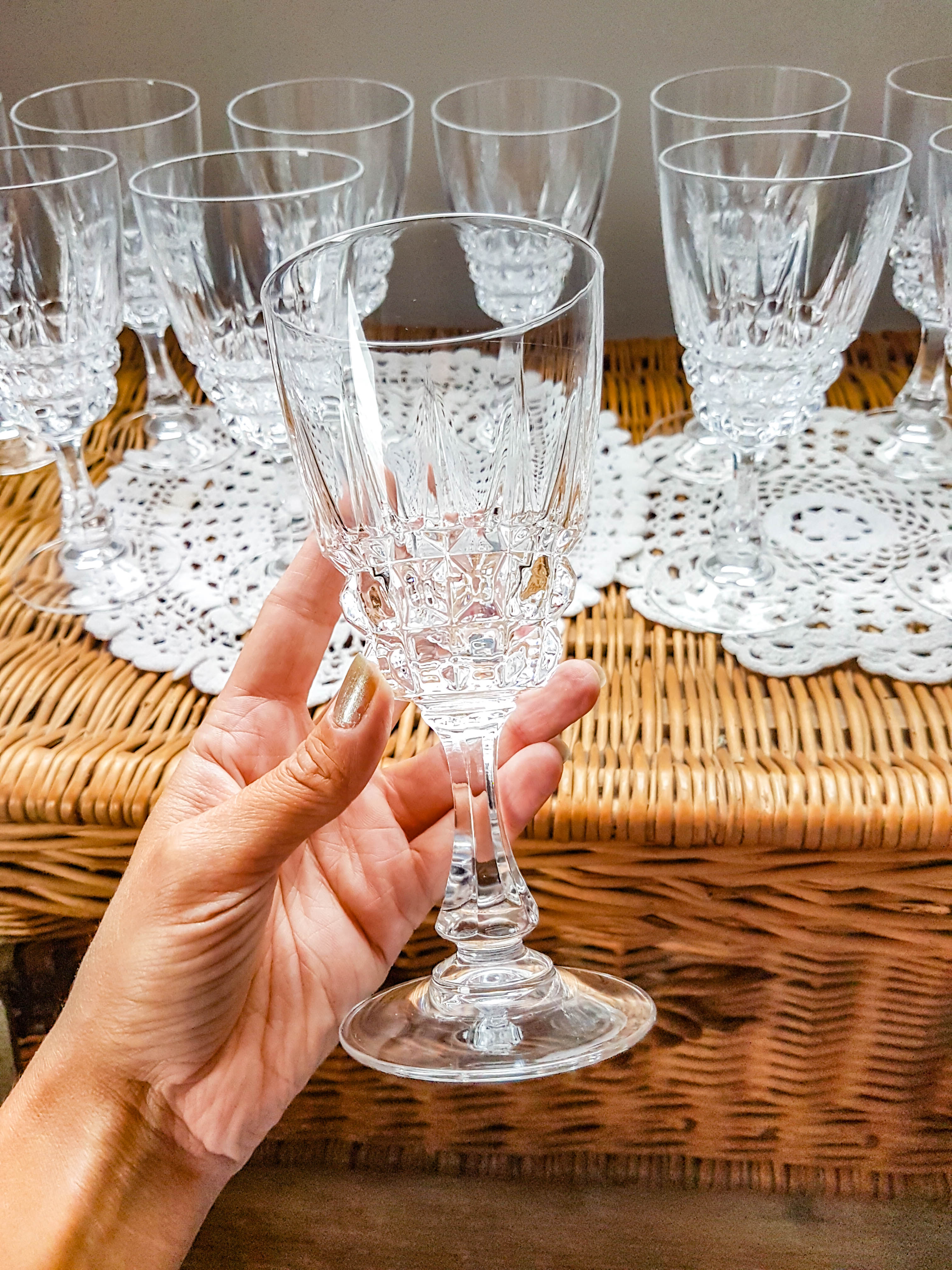 Lot de 6 verres à eau cristal d'arques modèle "Pompadour "