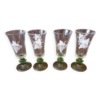 Set of 4 digestive glasses