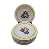 Lot 10 dessert plates digoin sarreguemines model dunkirk floral decoration