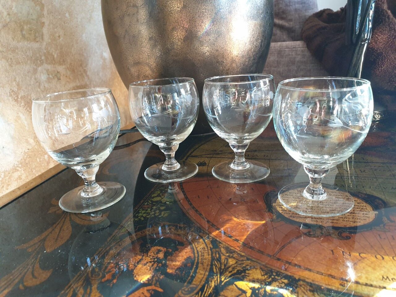 Antique engraved glasses