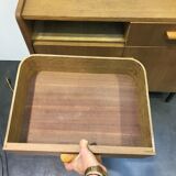 60s oak storage cabinet