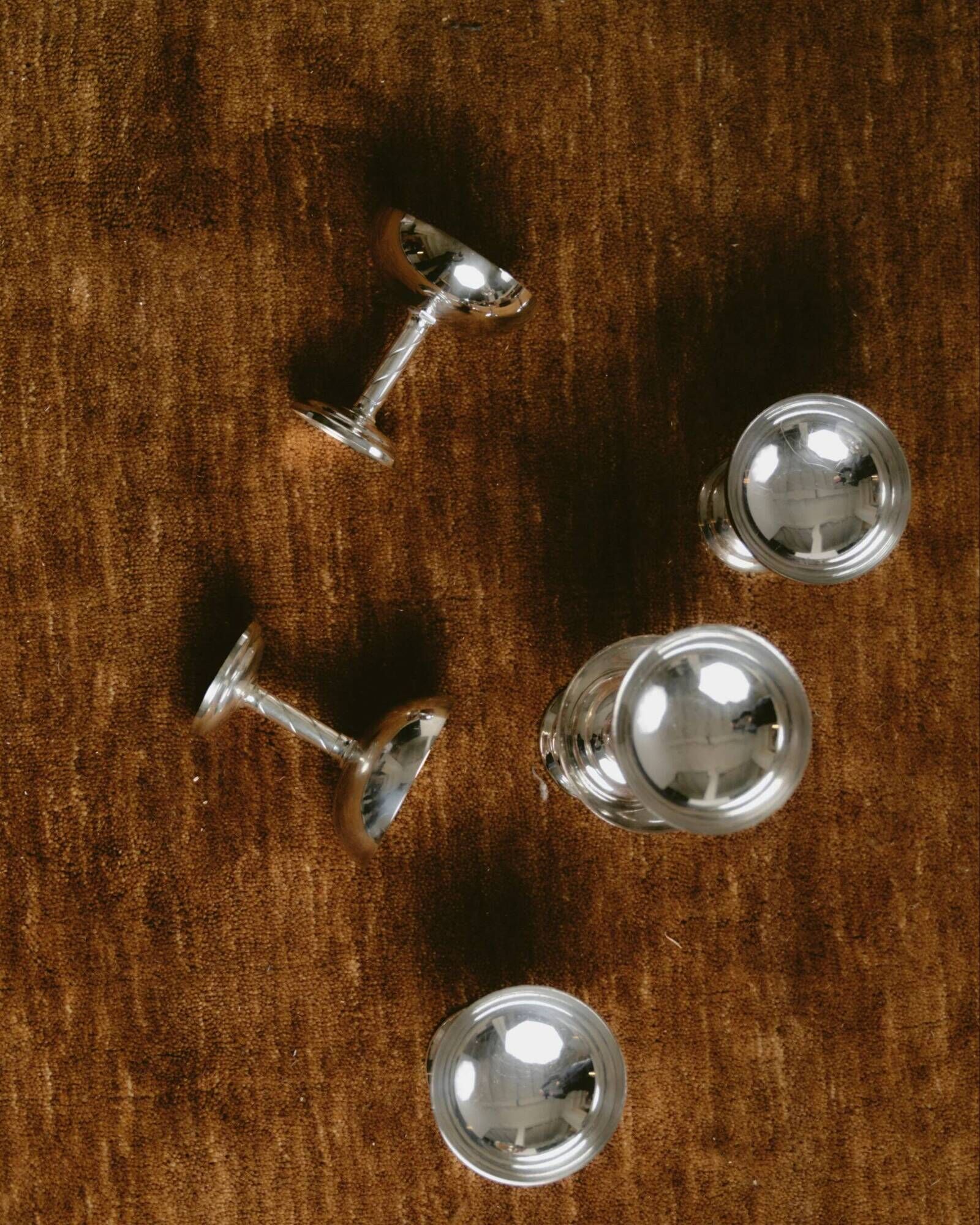 Set de 6 coupes à champagne en métal, années 1960