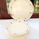 Set 10 flat plates and St Amand dish