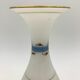 Pair of ancient opaline vases, flower decoration and blue and gold fillets - Circa 1900